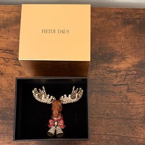 Heidi Daus Gold and Red Moose Figurine